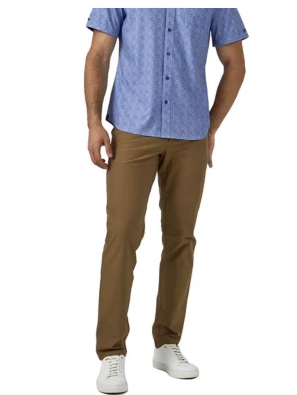 7 Diamonds Slim Straight Chinos in Khaki Brown
